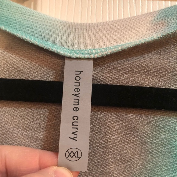 Honeyme Shirt Blue Gray Tie-Dye Top XXL NWOT - Picture 5 of 6